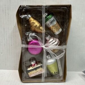 Mini‎ Glass Christmas Ornaments Set of 6 pc
